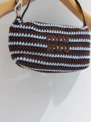 Uubags Miu Miu 5NE841 Crochet Pouch In Cocoa Brown/Celeste 14x18.5x10cm - 5