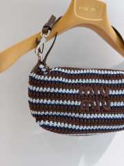 Uubags Miu Miu 5NE841 Crochet Pouch In Cocoa Brown/Celeste 14x18.5x10cm - 2