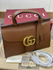 Uubags Gucci GG Marmont leather tote bag in brown 31.5cm - 5