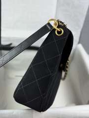 Uubags Chanel Black Suede Quilted Flap Bag 24x30x8cm - 5