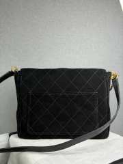 Uubags Chanel Black Suede Quilted Flap Bag 24x30x8cm - 2
