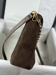 Uubags Chanel Brown Suede Quilted Flap Bag 24x30x8cm - 6