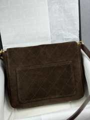 Uubags Chanel Brown Suede Quilted Flap Bag 24x30x8cm - 3