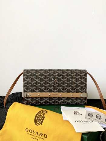 Uubags Goyard Monte-Carlo PM Clutch In Black & Tan 25x4x14.5cm
