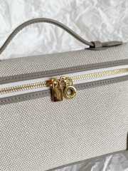 Uubags Loro Piana Extra Pocket L19 Cotton, Linen In Natural/Almond Tree/Sun Gold 11x19x6.5cm - 3