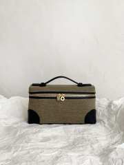 Uubags Loro Piana Extra Pocket L19 Cotton, Linen In Dark Grey/Black/Sun Gold 11x19x6.5cm - 2