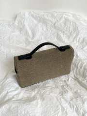 Uubags Loro Piana Extra Pocket L19 Cotton, Linen In Dark Grey/Black/Sun Gold 11x19x6.5cm - 3