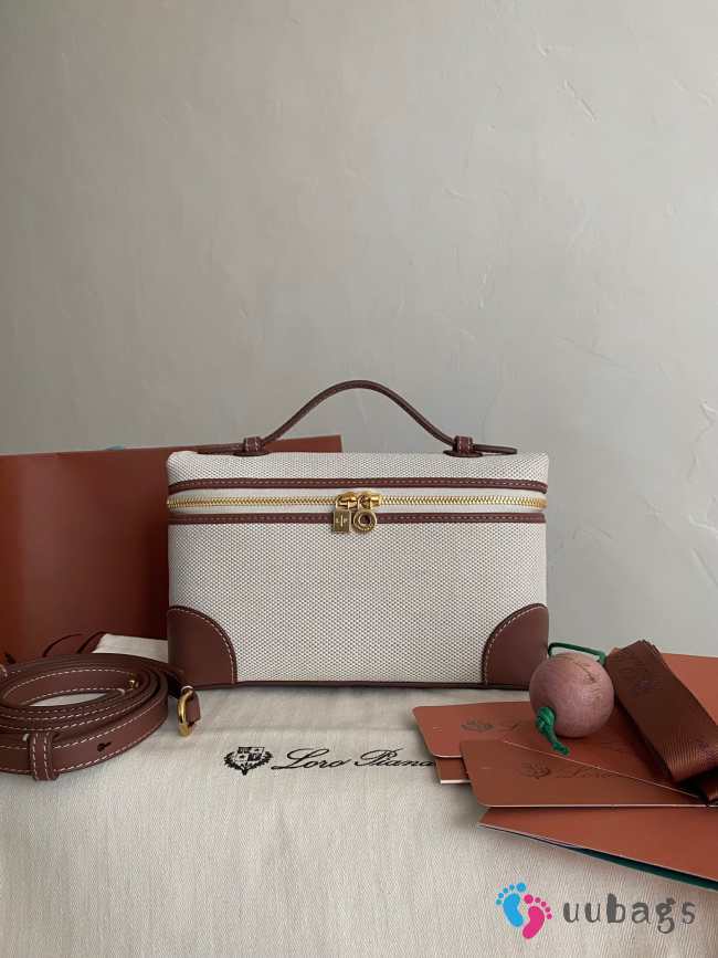 Uubags Loro Piana Extra Pocket L19 Cotton, Linen In Natural/Caramel Sugar/Sun Gold 11x19x6.5cm - 1