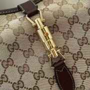 Uubags Gucci Jackie 1961 medium shoulder bag in sand and brown GG canvas 31.5x22x4cm - 2