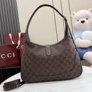 Uubags Gucci Jackie 1961 medium shoulder bag in dark brown GG canvas 31.5x22x4cm - 5