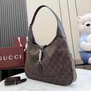 Uubags Gucci Jackie 1961 medium shoulder bag in dark brown GG canvas 31.5x22x4cm - 4