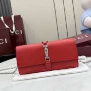 Uubags Gucci Jackie wallet on chain in red soft grainy leather 19x9x4cm - 1