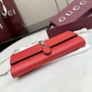 Uubags Gucci Jackie wallet on chain in red soft grainy leather 19x9x4cm - 6