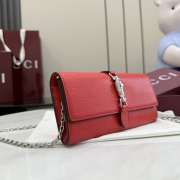 Uubags Gucci Jackie wallet on chain in red soft grainy leather 19x9x4cm - 4