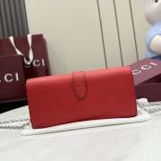 Uubags Gucci Jackie wallet on chain in red soft grainy leather 19x9x4cm - 5