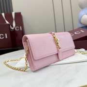 Uubags Gucci Jackie wallet on chain in pink soft grainy leather 19x9x4cm - 6