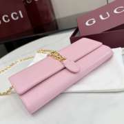 Uubags Gucci Jackie wallet on chain in pink soft grainy leather 19x9x4cm - 4
