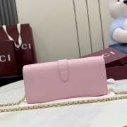 Uubags Gucci Jackie wallet on chain in pink soft grainy leather 19x9x4cm - 3
