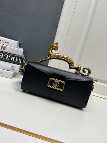 Uubags Lanvin Pencil Cat Bag In Black Leather 28x11x8cm