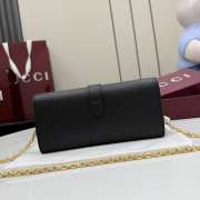 Uubags Gucci Jackie wallet on chain in black soft grainy leather 19x9x4cm - 2