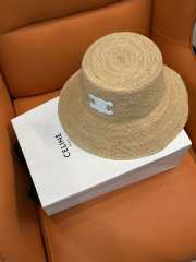 Uubags Celine Triomphe Bucket Hat Raffia In Honey/Cream  - 6