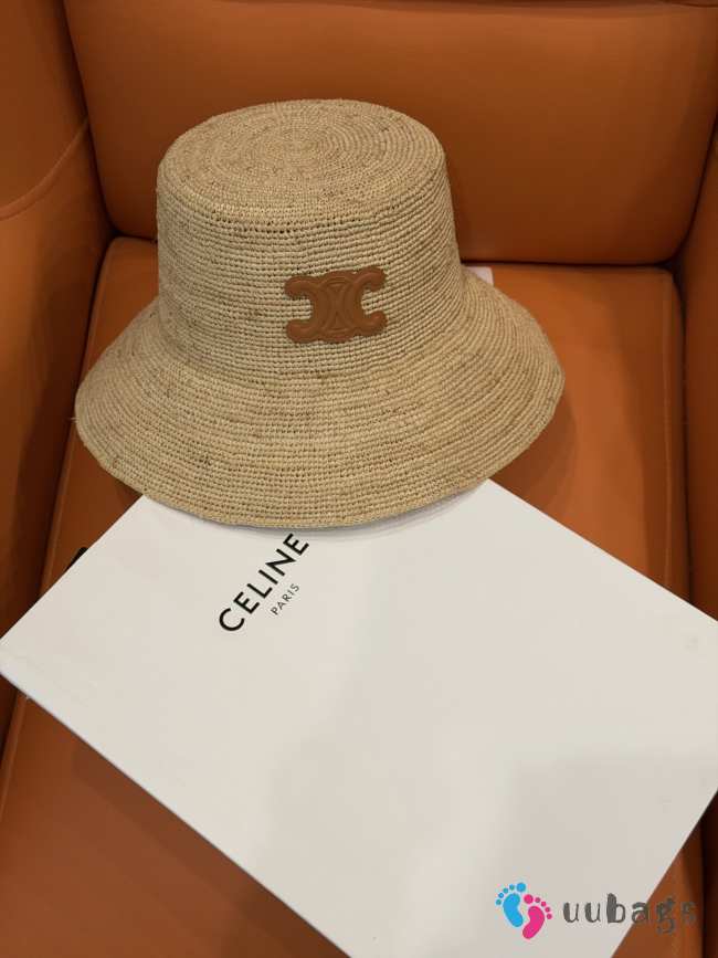 Uubags Celine Triomphe Bucket Hat Raffia In Honey/Brown - 1