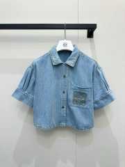 Uubags Loewe short sleeve shirt in washed blue denim   - 1