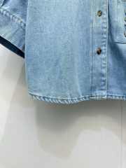 Uubags Loewe short sleeve shirt in washed blue denim   - 5