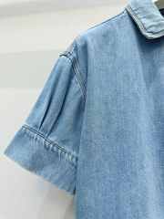 Uubags Loewe short sleeve shirt in washed blue denim   - 2