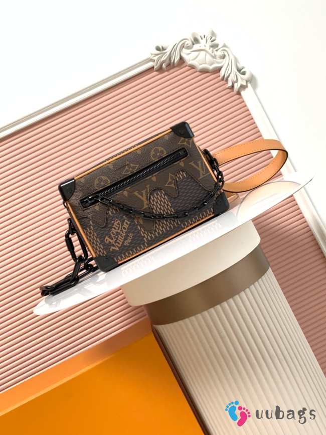 Uubags Louis Vuitton x Nigo Mini Soft Trunk Damier Ebene Matte Brown Hardware 18.5x13x8cm - 1