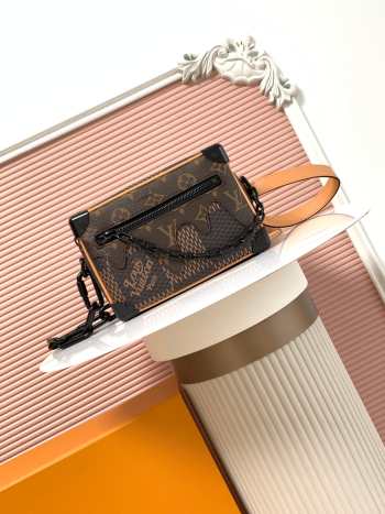 Uubags Louis Vuitton x Nigo Mini Soft Trunk Damier Ebene Matte Brown Hardware 18.5x13x8cm