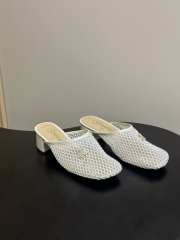 Uubags Chanrel Mules Mesh, Cotton, Lambskin In White  - 1