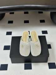 Uubags Chanrel Mules Mesh, Cotton, Lambskin In White  - 4
