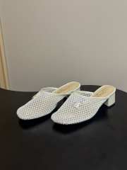 Uubags Chanrel Mules Mesh, Cotton, Lambskin In White  - 2