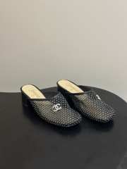 Uubags Chanrel Mules Mesh, Cotton, Lambskin In Black - 1