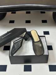 Uubags Chanrel Mules Mesh, Cotton, Lambskin In Black - 6