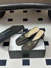 Uubags Chanrel Mules Mesh, Cotton, Lambskin In Black - 4