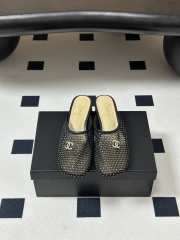 Uubags Chanrel Mules Mesh, Cotton, Lambskin In Black - 3