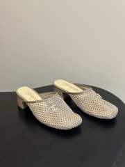 Uubags Chanrel Mules Mesh, Cotton, Lambskin In Beige - 1