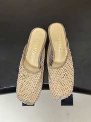 Uubags Chanrel Mules Mesh, Cotton, Lambskin In Beige - 2