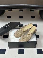 Uubags Chanrel Mules Mesh, Cotton, Lambskin In Beige - 3