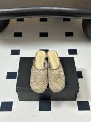Uubags Chanrel Mules Mesh, Cotton, Lambskin In Beige - 4