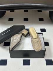 Uubags Chanrel Mules Mesh, Cotton, Lambskin In Beige - 6