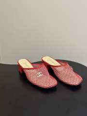 Uubags Chanrel Mules Mesh, Cotton, Lambskin In Red - 1
