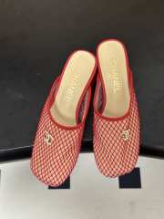 Uubags Chanrel Mules Mesh, Cotton, Lambskin In Red - 6