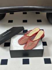 Uubags Chanrel Mules Mesh, Cotton, Lambskin In Red - 5