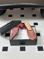 Uubags Chanrel Mules Mesh, Cotton, Lambskin In Red - 2
