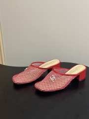 Uubags Chanrel Mules Mesh, Cotton, Lambskin In Red - 3