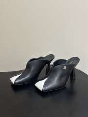 Uubags Chanrel Two-Tone Pointed Toe Mule Pumps In Blue/White 9cm - 3