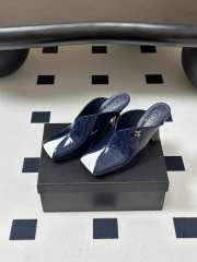 Uubags Chanrel Two-Tone Pointed Toe Mule Pumps In Blue/White 9cm - 2